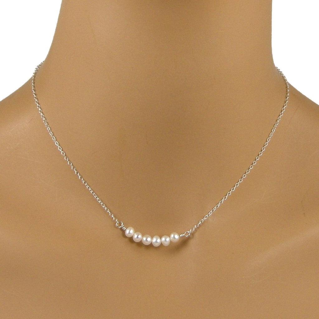 Minimalist Pearl Necklace Bracelet Jewelry Set