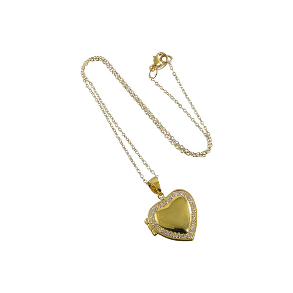 gold heart photo locket necklace