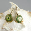 green cloisonné earrings