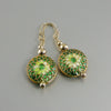 green cloisonné earrings