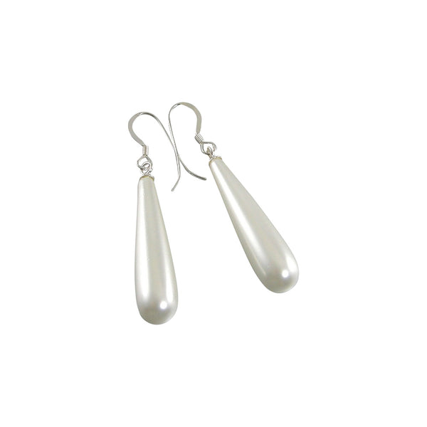 long white teardrop pearl earrings