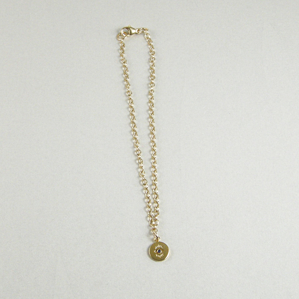 gold evil eye anklet