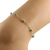 turquoise gold chain anklet