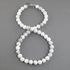 white bead necklace