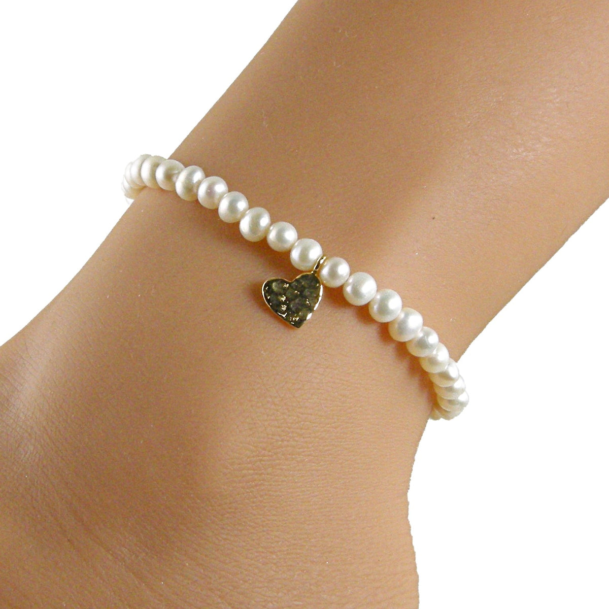 Pearl Silver Heart Photo Locket Bracelet, Pearl Birthstone Bracelet– Jewelry  By Tali